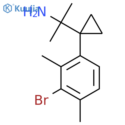 2-1-(3-bromo-2,4-dimethylphenyl)cyclopropylpropan-2-amine structure