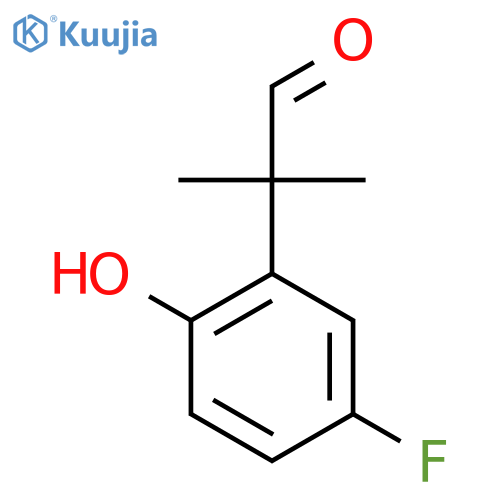 2-(5-fluoro-2-hydroxyphenyl)-2-methylpropanal structure