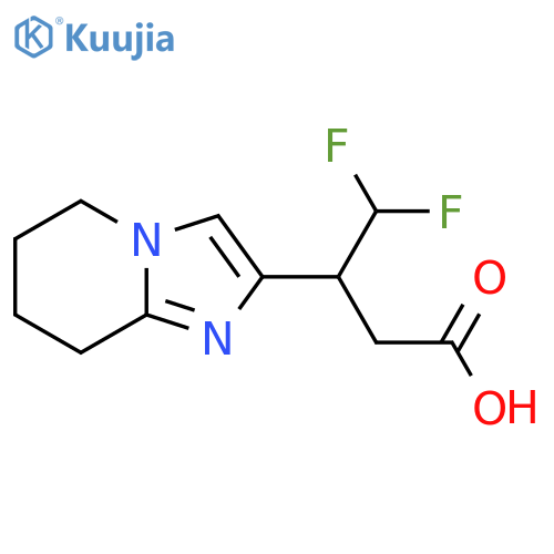 4,4-difluoro-3-{5H,6H,7H,8H-imidazo1,2-apyridin-2-yl}butanoic acid structure