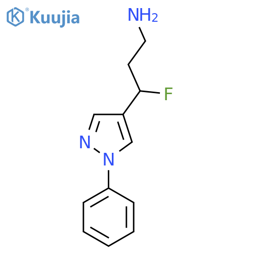 3-fluoro-3-(1-phenyl-1H-pyrazol-4-yl)propan-1-amine structure