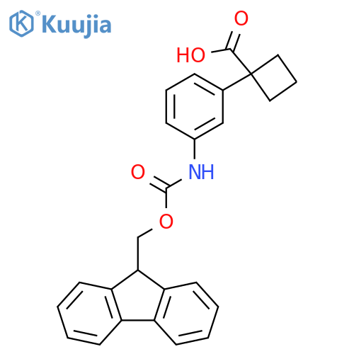 1-3-({(9H-fluoren-9-yl)methoxycarbonyl}amino)phenylcyclobutane-1-carboxylic acid structure