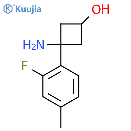 3-amino-3-(2-fluoro-4-methylphenyl)cyclobutan-1-ol structure