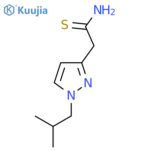 2-1-(2-methylpropyl)-1H-pyrazol-3-ylethanethioamide structure