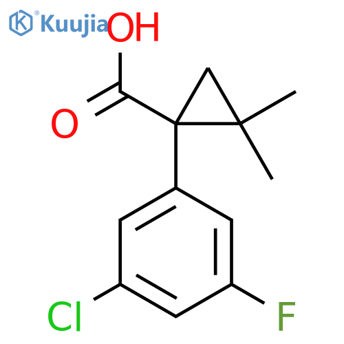 1-(3-chloro-5-fluorophenyl)-2,2-dimethylcyclopropane-1-carboxylic acid structure