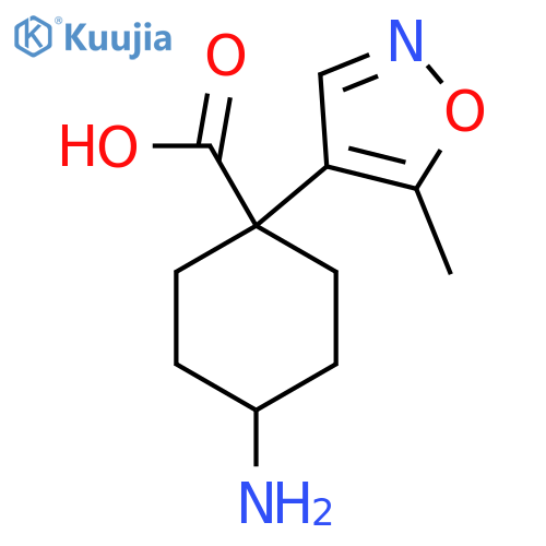 4-amino-1-(5-methyl-1,2-oxazol-4-yl)cyclohexane-1-carboxylic acid structure