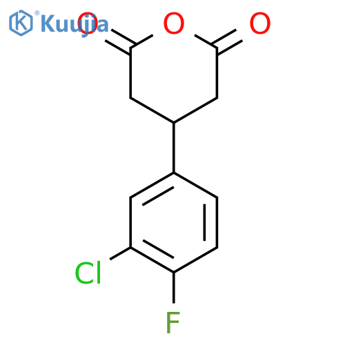4-(3-chloro-4-fluorophenyl)oxane-2,6-dione structure