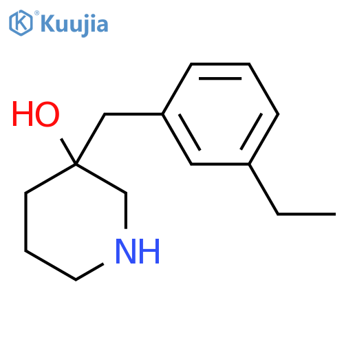 3-(3-ethylphenyl)methylpiperidin-3-ol structure