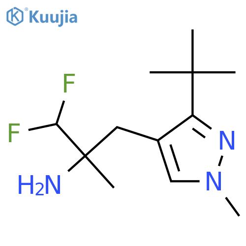 3-(3-tert-butyl-1-methyl-1H-pyrazol-4-yl)-1,1-difluoro-2-methylpropan-2-amine structure
