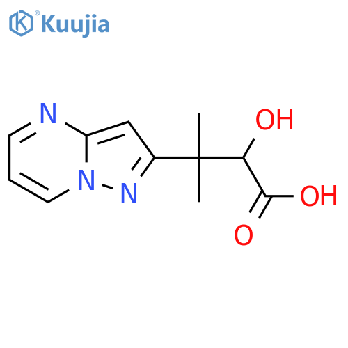 2-hydroxy-3-methyl-3-{pyrazolo1,5-apyrimidin-2-yl}butanoic acid structure