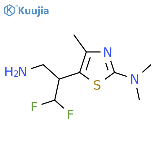5-(3-amino-1,1-difluoropropan-2-yl)-N,N,4-trimethyl-1,3-thiazol-2-amine structure
