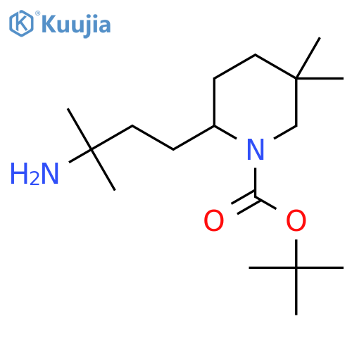 tert-butyl 2-(3-amino-3-methylbutyl)-5,5-dimethylpiperidine-1-carboxylate structure