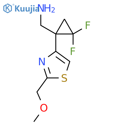 {2,2-difluoro-1-2-(methoxymethyl)-1,3-thiazol-4-ylcyclopropyl}methanamine structure