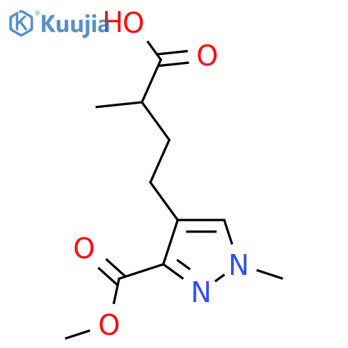 4-3-(methoxycarbonyl)-1-methyl-1H-pyrazol-4-yl-2-methylbutanoic acid structure