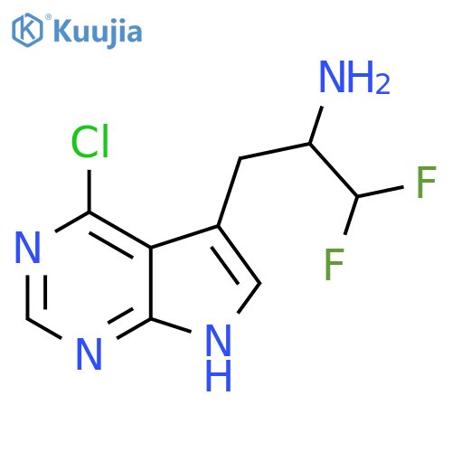 3-{4-chloro-7H-pyrrolo2,3-dpyrimidin-5-yl}-1,1-difluoropropan-2-amine structure