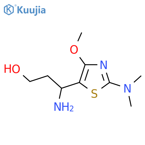 3-amino-3-2-(dimethylamino)-4-methoxy-1,3-thiazol-5-ylpropan-1-ol structure