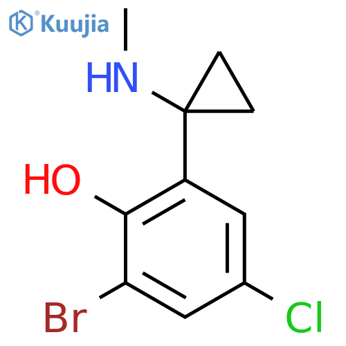 2-bromo-4-chloro-6-1-(methylamino)cyclopropylphenol structure