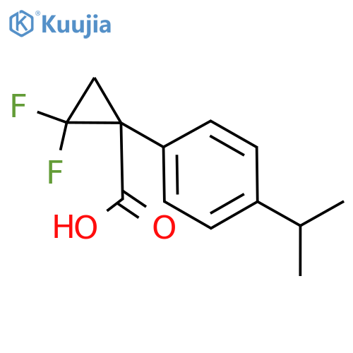 2,2-difluoro-1-4-(propan-2-yl)phenylcyclopropane-1-carboxylic acid structure