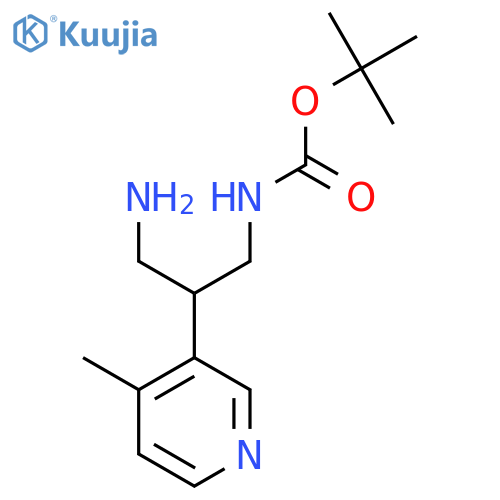 tert-butyl N-3-amino-2-(4-methylpyridin-3-yl)propylcarbamate structure