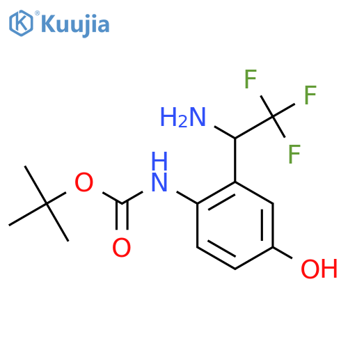 tert-butyl N-2-(1-amino-2,2,2-trifluoroethyl)-4-hydroxyphenylcarbamate structure