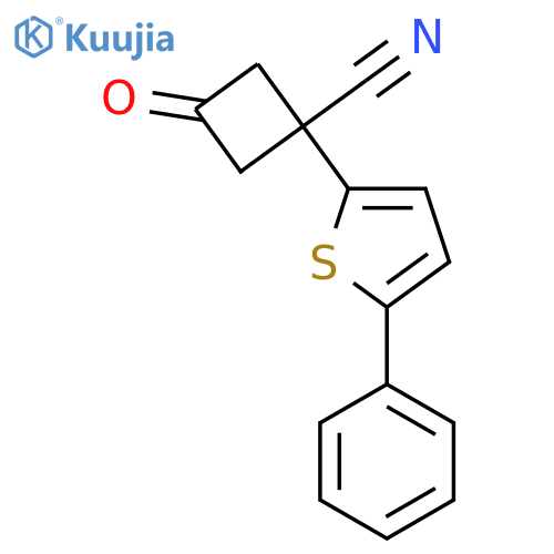 3-oxo-1-(5-phenylthiophen-2-yl)cyclobutane-1-carbonitrile structure