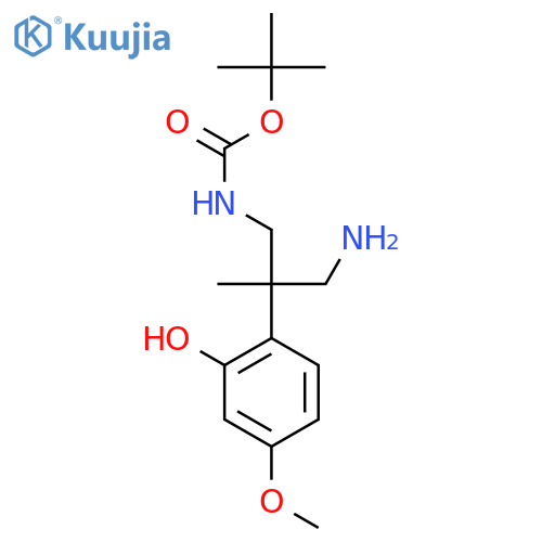 tert-butyl N-3-amino-2-(2-hydroxy-4-methoxyphenyl)-2-methylpropylcarbamate structure