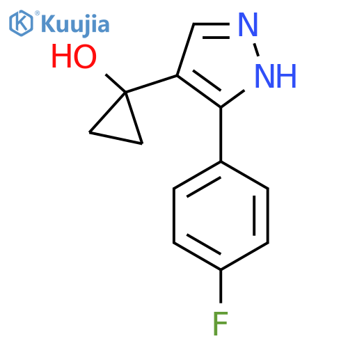 1-3-(4-fluorophenyl)-1H-pyrazol-4-ylcyclopropan-1-ol structure