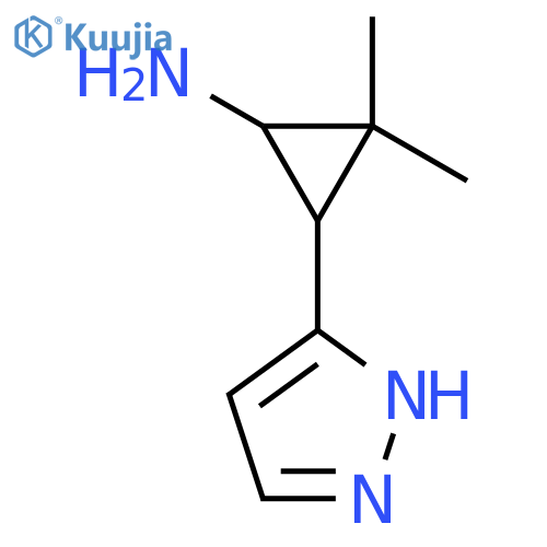 2,2-dimethyl-3-(1H-pyrazol-3-yl)cyclopropan-1-amine structure