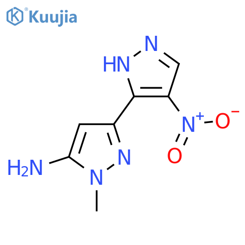 1-methyl-3-(4-nitro-1H-pyrazol-3-yl)-1H-pyrazol-5-amine structure