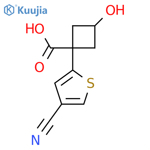 1-(4-cyanothiophen-2-yl)-3-hydroxycyclobutane-1-carboxylic acid structure