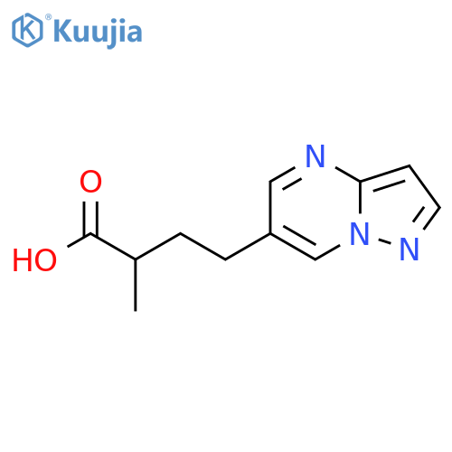 2-methyl-4-{pyrazolo1,5-apyrimidin-6-yl}butanoic acid structure