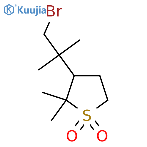 3-(1-bromo-2-methylpropan-2-yl)-2,2-dimethyl-1lambda6-thiolane-1,1-dione structure