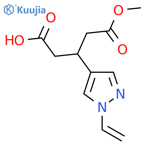 3-(1-ethenyl-1H-pyrazol-4-yl)-5-methoxy-5-oxopentanoic acid structure