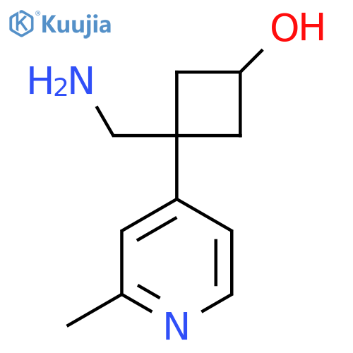 3-(aminomethyl)-3-(2-methylpyridin-4-yl)cyclobutan-1-ol structure