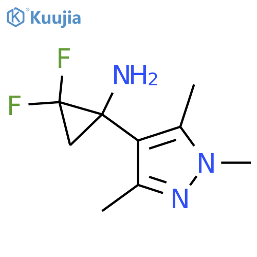 2,2-difluoro-1-(trimethyl-1H-pyrazol-4-yl)cyclopropan-1-amine structure
