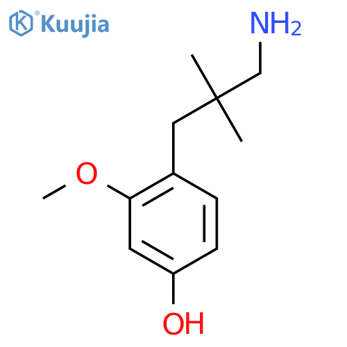 4-(3-amino-2,2-dimethylpropyl)-3-methoxyphenol structure