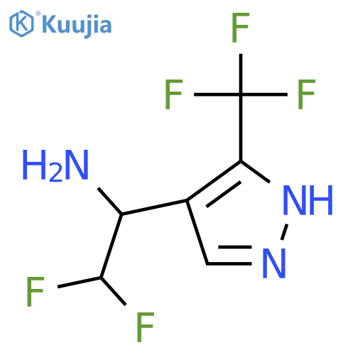 2,2-difluoro-1-3-(trifluoromethyl)-1H-pyrazol-4-ylethan-1-amine structure