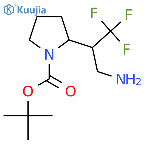 tert-butyl 2-(3-amino-1,1,1-trifluoropropan-2-yl)pyrrolidine-1-carboxylate structure