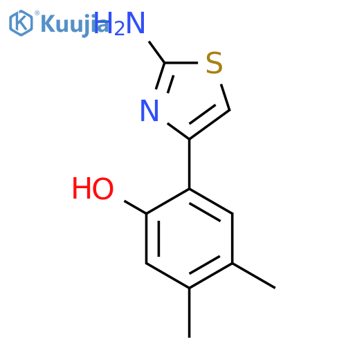 2-(2-amino-1,3-thiazol-4-yl)-4,5-dimethylphenol structure