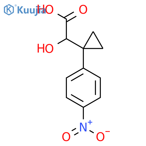 2-hydroxy-2-1-(4-nitrophenyl)cyclopropylacetic acid structure