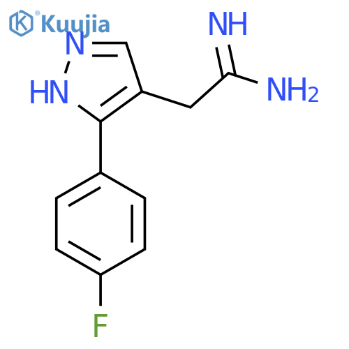 2-3-(4-fluorophenyl)-1H-pyrazol-4-ylethanimidamide structure