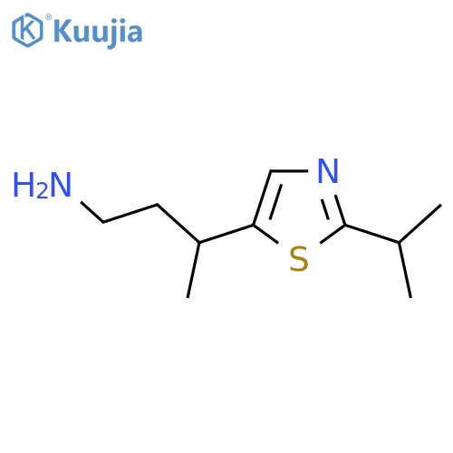 3-2-(propan-2-yl)-1,3-thiazol-5-ylbutan-1-amine structure