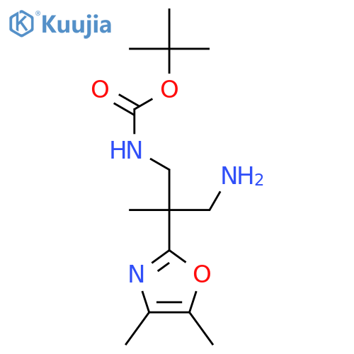 tert-butyl N-3-amino-2-(dimethyl-1,3-oxazol-2-yl)-2-methylpropylcarbamate structure
