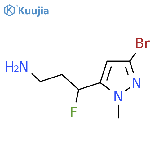 3-(3-bromo-1-methyl-1H-pyrazol-5-yl)-3-fluoropropan-1-amine structure