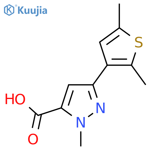 3-(2,5-dimethylthiophen-3-yl)-1-methyl-1H-pyrazole-5-carboxylic acid structure
