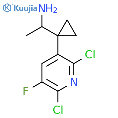 1-1-(2,6-dichloro-5-fluoropyridin-3-yl)cyclopropylethan-1-amine structure