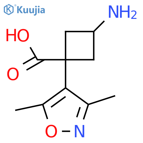 3-amino-1-(dimethyl-1,2-oxazol-4-yl)cyclobutane-1-carboxylic acid structure