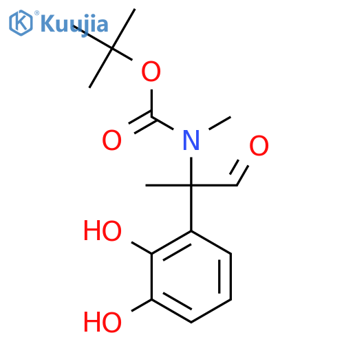 tert-butyl N-2-(2,3-dihydroxyphenyl)-1-oxopropan-2-yl-N-methylcarbamate structure