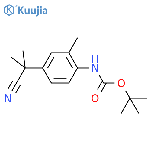 tert-butyl N-4-(1-cyano-1-methylethyl)-2-methylphenylcarbamate structure