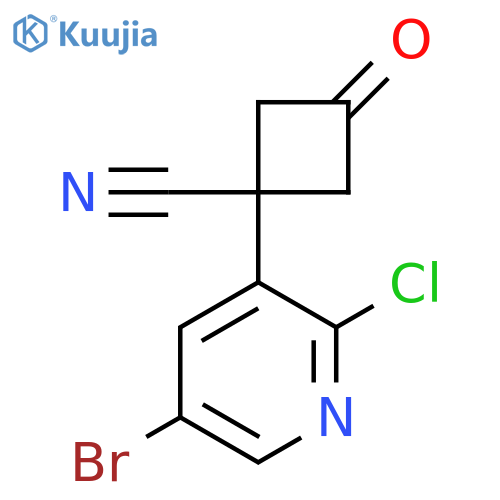 1-(5-bromo-2-chloropyridin-3-yl)-3-oxocyclobutane-1-carbonitrile structure