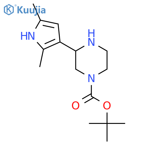 tert-butyl 3-(2,5-dimethyl-1H-pyrrol-3-yl)piperazine-1-carboxylate structure